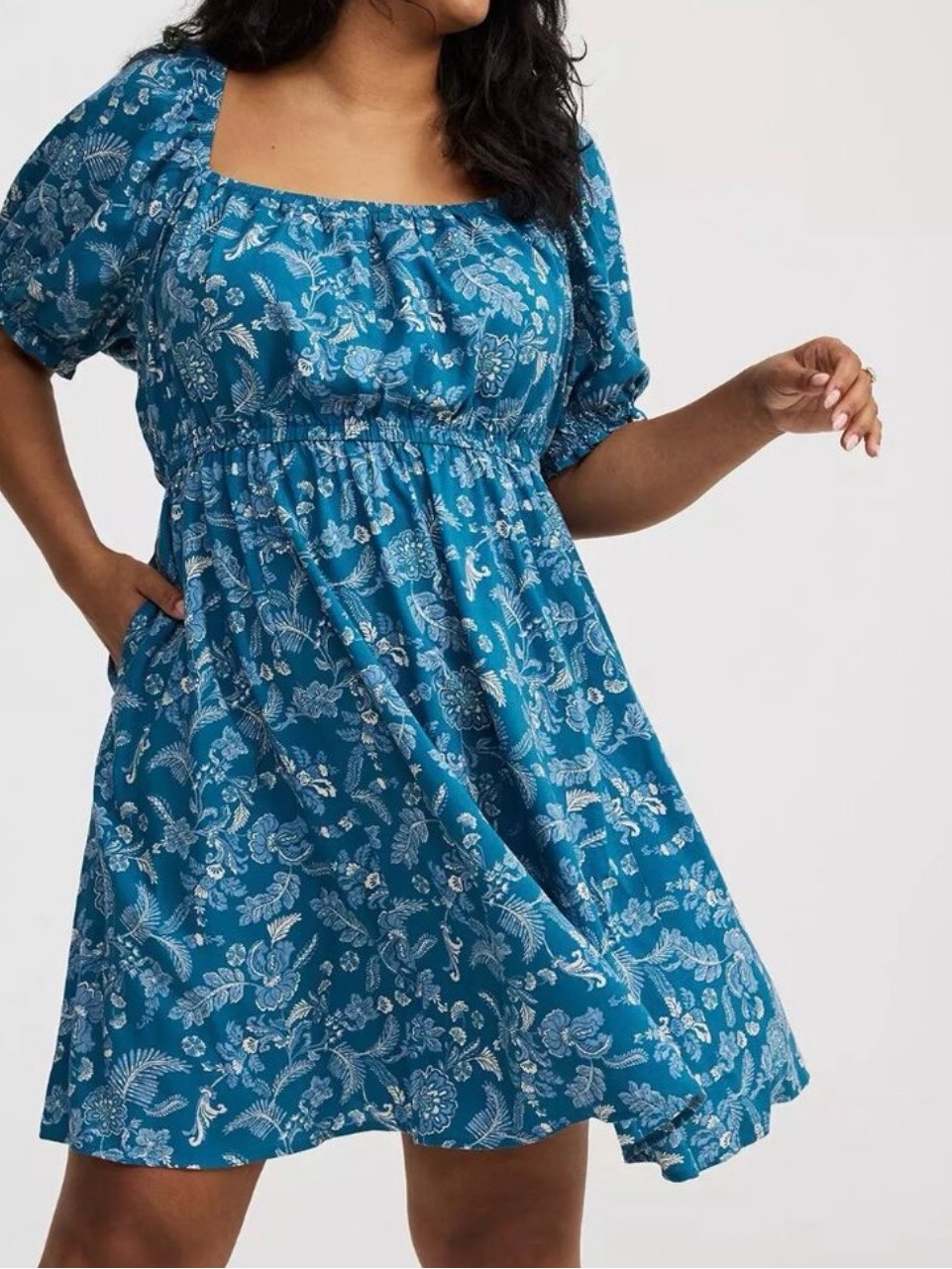 Torrid Women's Mini Washable Challis Puff Sleeve Dress Size 3 Torrid 22/24